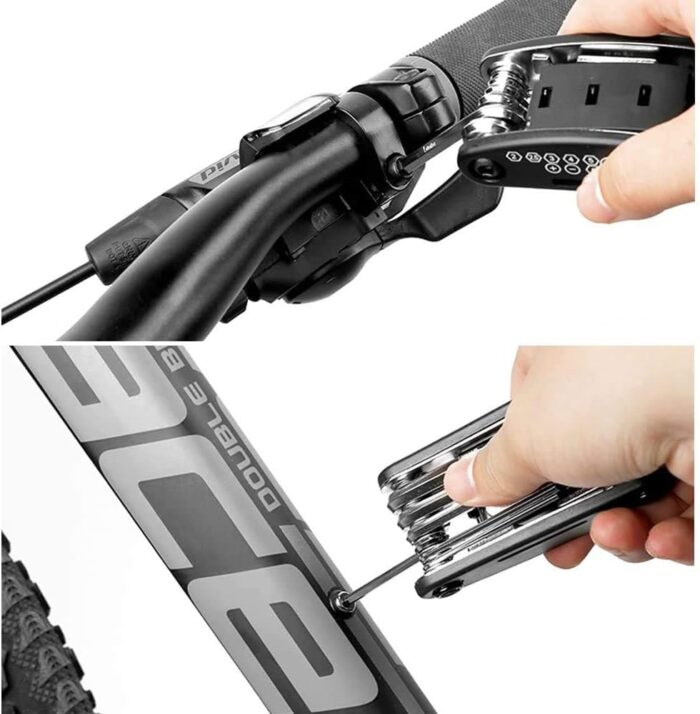 WOTOW Bike Repair Tool Kit, 16 in 1 Bicycle Multitool with Tire Levers Hex Spoke Wrench, Multi Function Accessories Set for Road Mountain Bikes - Image 5