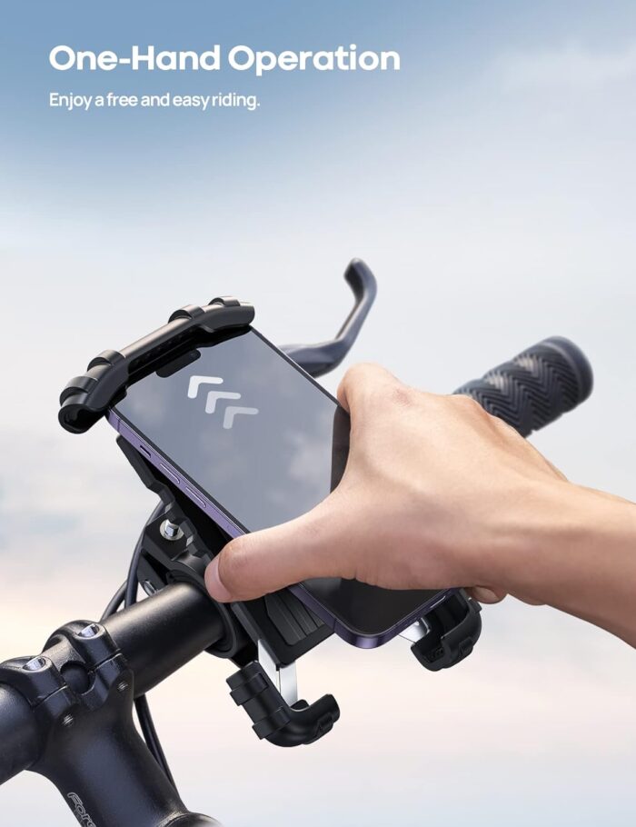 Lamicall Bike Phone Holder, Motorcycle Mount - Motorcycle Phone Holder, Handlebar Cell Phone Clamp, Scooter Phone Clip for iPhone 16 Pro Max/Plus, 15 Pro Max, S10, S20, More 4.7" to 6.8" Smartphones - Image 2