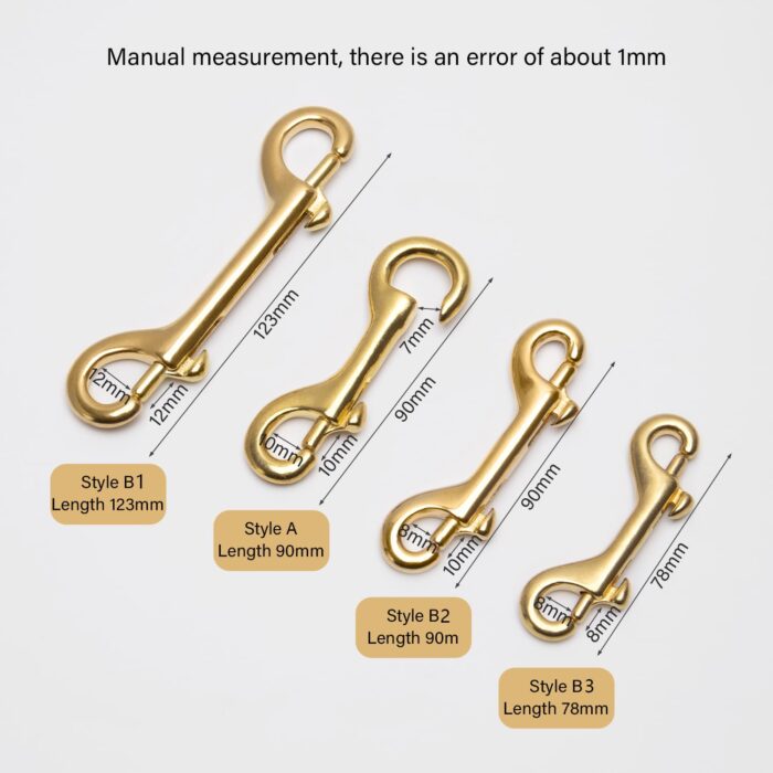 WUTA Brass Double End Snap Hook Clip Handmade Bag Hook Keychains Hook for Leather Craft Accessories Diving Pet Luggage Outdoor Mountaineering Tactical Equipment - Image 3