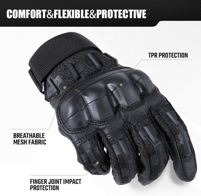 WTACTFUL Rubber Guard Tactical Gloves for Men Touchscreen Airsoft Motorcycle Hunting Outdoor - Image 8