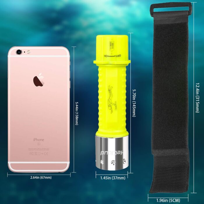 Diving Flashlight with Rechargeable Power Scuba Dive Light IPX8 Waterproof Underwater Flashlight Snorkeling Diving LED High Lumens Torch, 3 Modes with Charger for Underwater Sports(2Pack) - Image 6