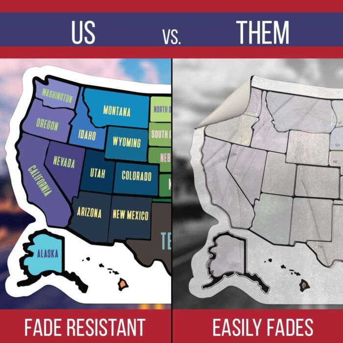 RV State Map Sticker - 11" x 17", Explore & Mark States Visited - UV-Protected Fade Resistant USA Map Decal - Essential Motorhome, Camper & Van Life Accessory - Image 2
