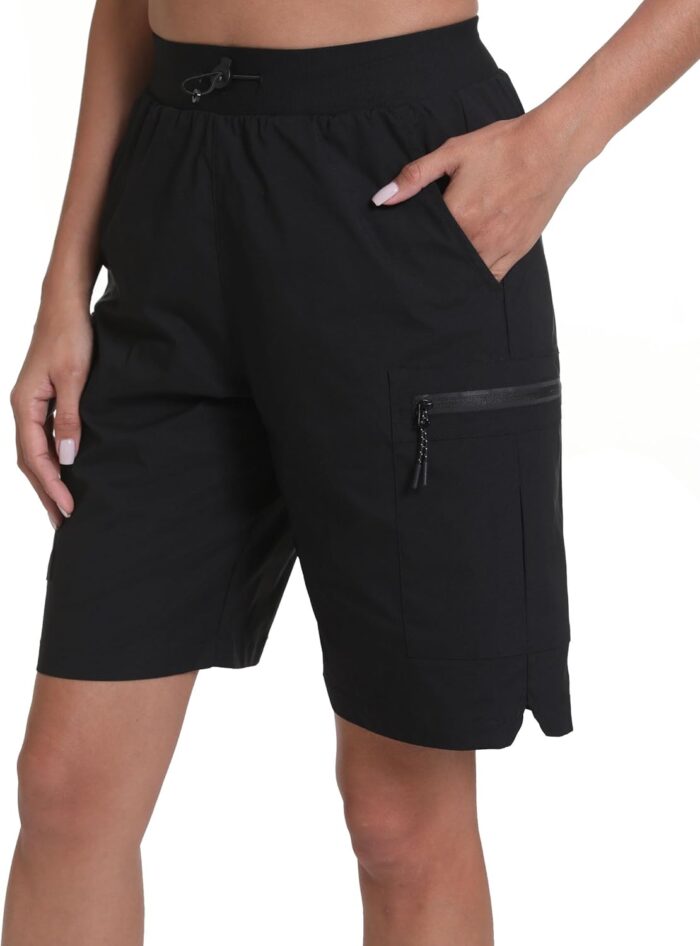 Rrosseyz Women's Hiking Cargo Shorts with Pockets Quick Dry Athletic Gym for Women Exercise Lounge - Image 2