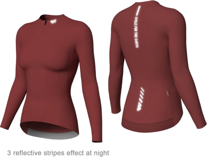 Wulibike Cycling Jersey Women Long Sleeve,Bike Shirts for Women Biking Tops Breathable Cycle Jerseys with 4 Pockets - Image 4