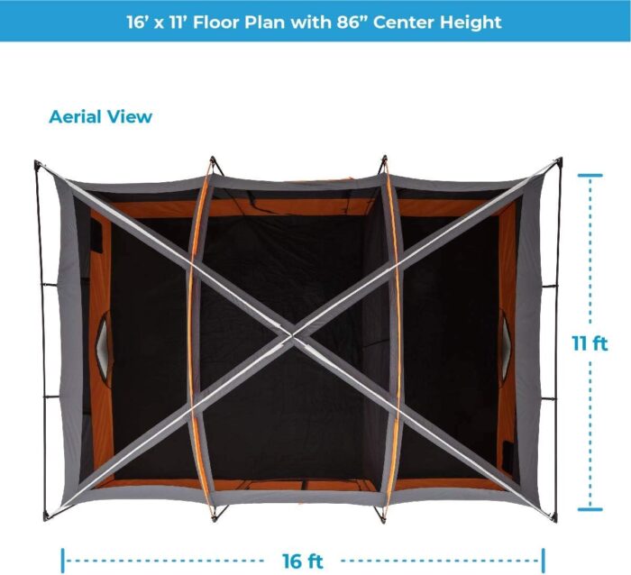 CORE Tent for Family Camping | 10 Person / 11 Person / 12 Person Large Multi Room Cabin Tents for Car Camping & Outdoor Adventures - Image 8