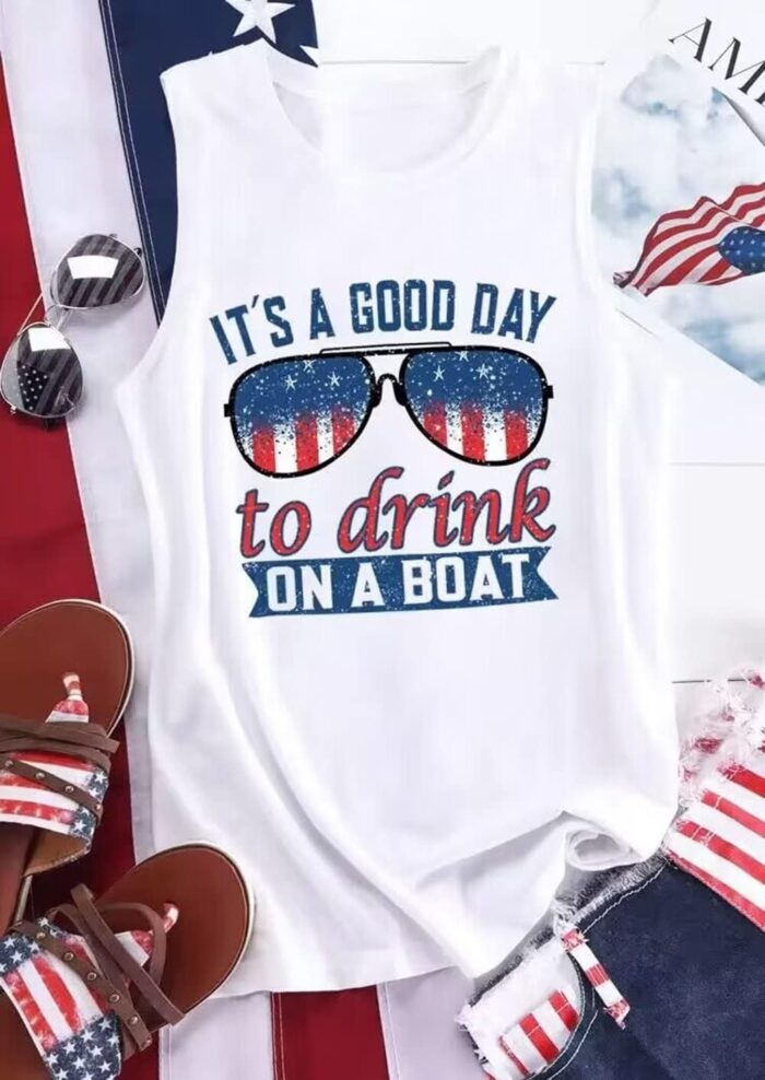 AIMITAG American Flag Tank Top for Womens 4th of July Patriotic Sleeveless Patriotic Tank Tee USA Star Stripes Graphic Vest - Image 3