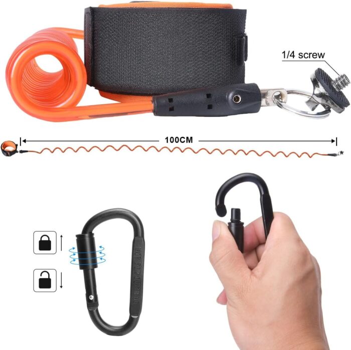 Action Camera Non-Slip Handler Floating Hand Grip Holder Mount + Steel-cored Safety Wrist Strap for GoPro Sony Insta360 Olympus Akaso Underwater Camcorder Diving Surfing Snorkeling Rafting Kayak Scuba - Image 4