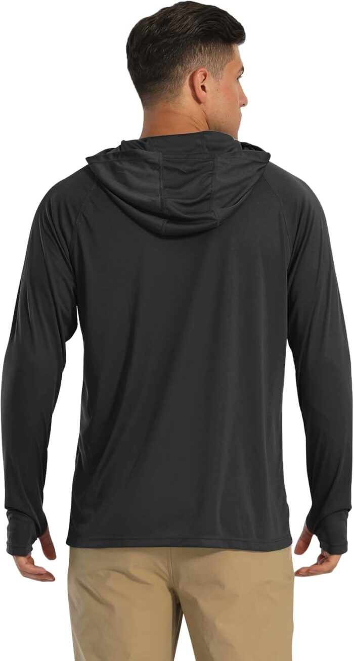 MAGCOMSEN Men's Hooded UPF 50+ Sun Protection T Shirts Long Sleeve Athletic Fishing Shirts Rash Guards - Image 2