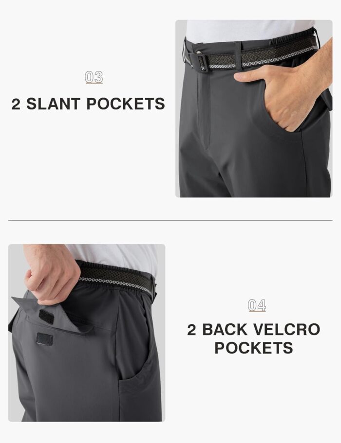 TBMPOY Men's Hiking Pants Lightweight 6 Cargo Pockets Quick Dry Water Resistant Outdoor Travel Work Fishing - Image 5