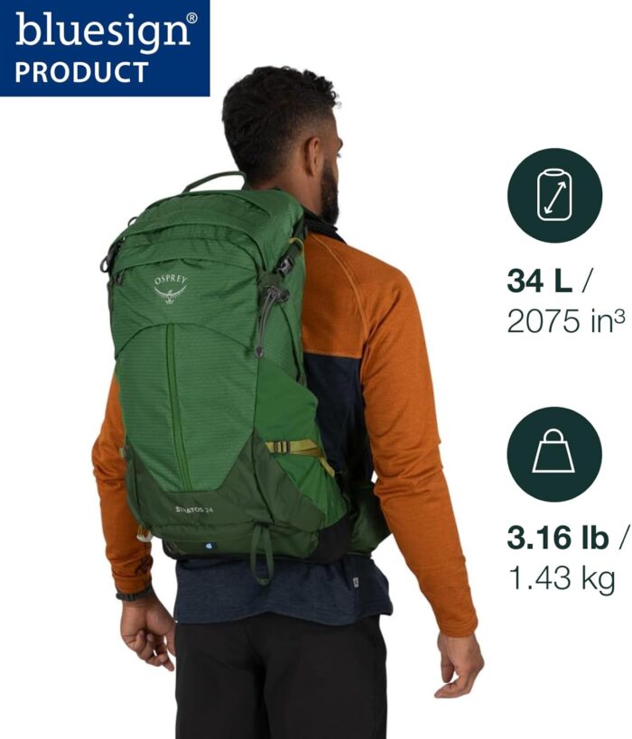 Osprey Stratos 34L Men's Hiking Backpack, Tunnel Vision Grey - Image 2