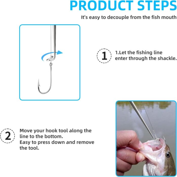 Fish Hook Remover Tool,Fishing Hook Quick Removal Device,Fishing Gear Security Extractor Equipment Kits for Adult,Hook Extractor Accessories Tools with Storage Tube,4Pcs - Image 3