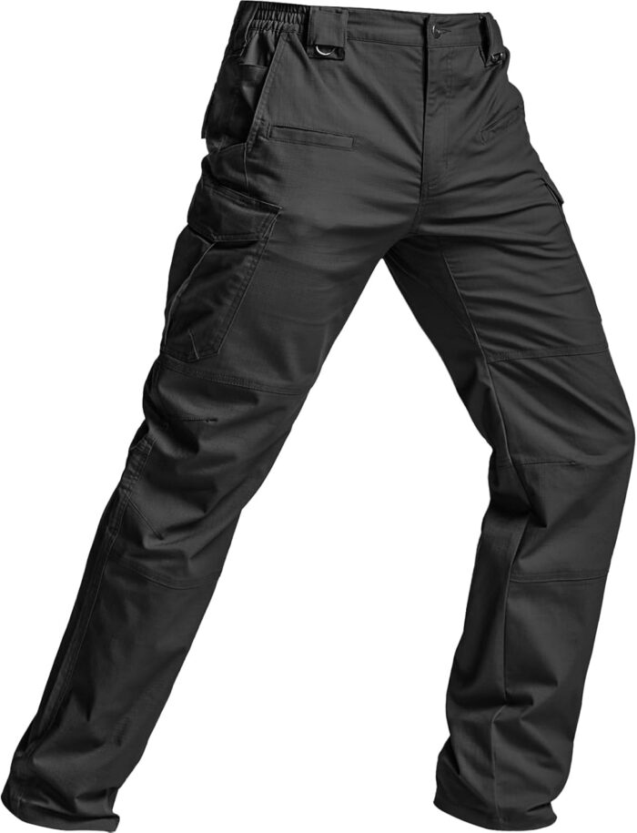 CQR Men's Flex Stretch Tactical Pants, Water Resistant Ripstop Cargo Pants, Lightweight EDC Outdoor Work Hiking Pants - Image 8