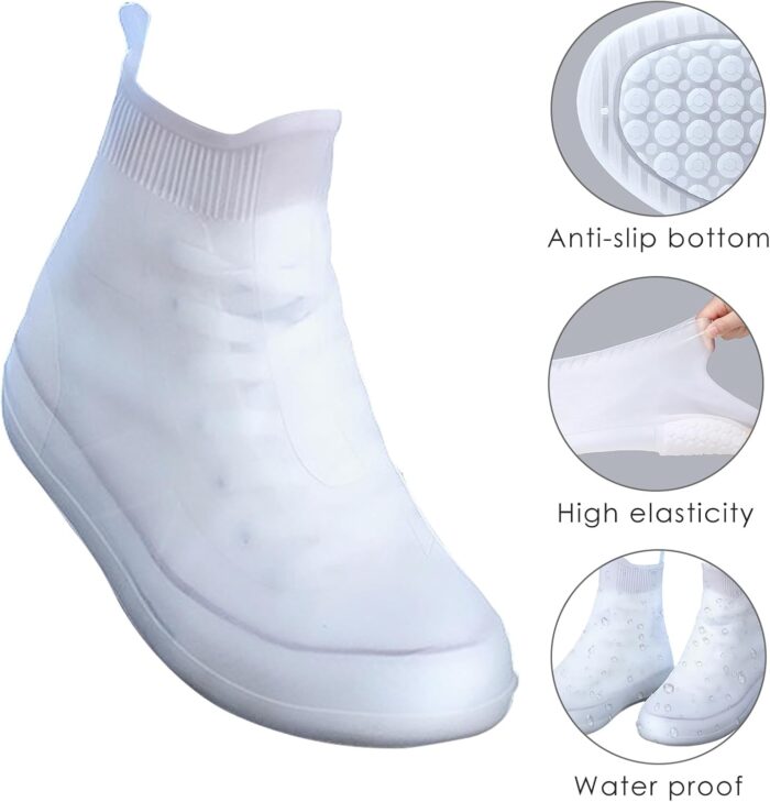 Rain Silicone Shoe Covers, Anti-Slip Wear-Resistant and Portable Waterproof Shoe Covers, for Outdoor Home Travel Rain Boots - Image 4