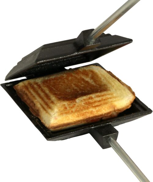 Coghlan's Cast Iron Cooker - Pre-Seasoned Pie Iron Sandwich Maker with Heat-Resistant, Removable Handles, Easy-to-Clean for Toasted Pies, Grilled Sandwiches, and Meats, For Campfire Cooking