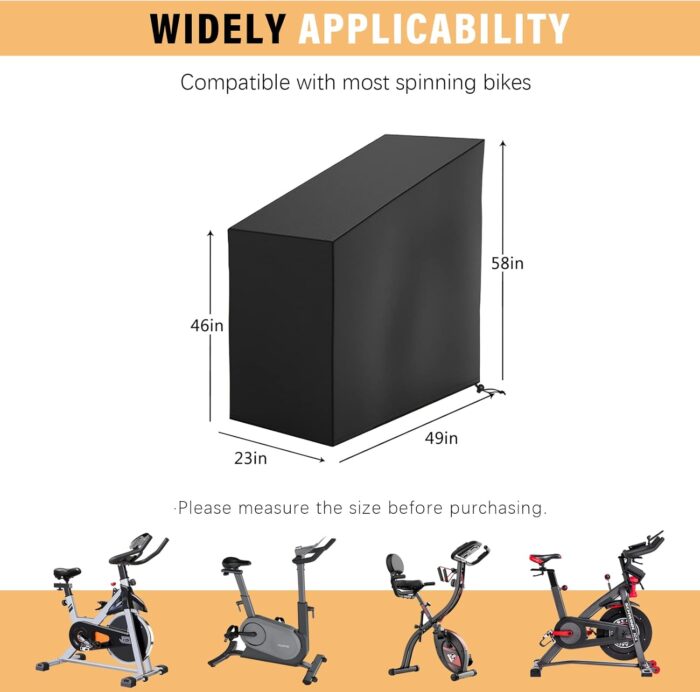Tonhui Exercise Bike Cover, Upright Indoor Cycling Protective Cover Dustproof Waterproof Cover Ideal for Indoor Or Outdoor Use - Image 2