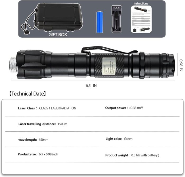 3000 Lumen Round Aluminum LED Laser Pointer with Various Lighting Patterns, High Performance - Image 8