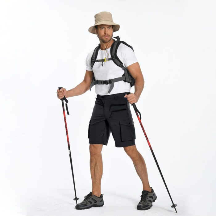 Men's Mountain Bike Shorts Stretch Hiking Cargo Shorts Quick Dry with Zipper Pocket for Bicycle Cycling Casual Golf - Image 7