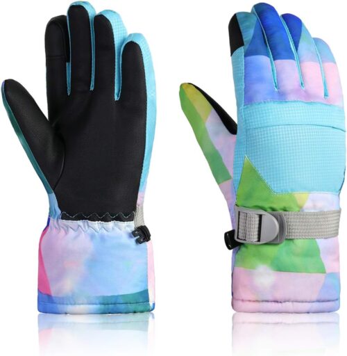 YR.Lover Momoon Ski Gloves, Waterproof Touch Screen Winter Gloves for Boys, Girls, Men, Women