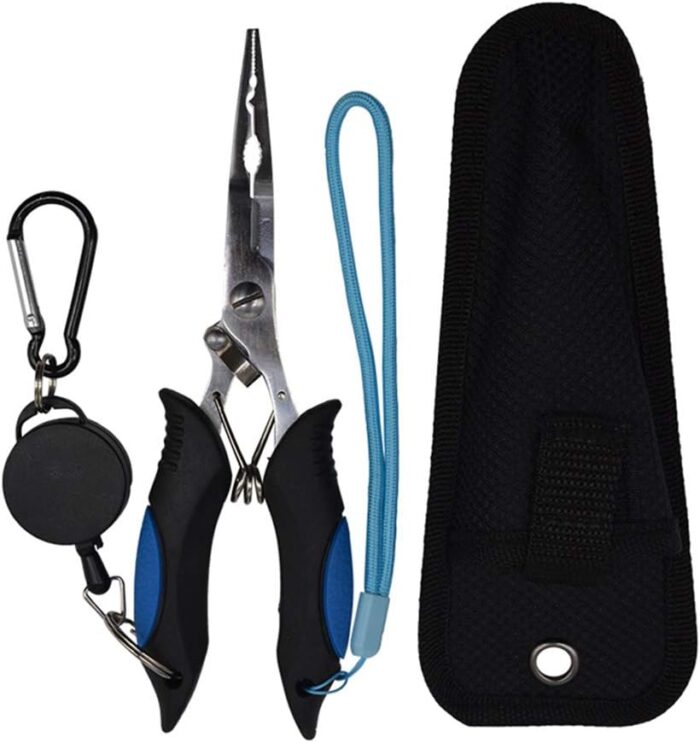 Stainless Steel Fishing Pliers - Needle Nose Plier for Cutting Fishing Line, Multitool Pliers with Sheath and Telescopic Lanyard | Fishing Tools - Image 7