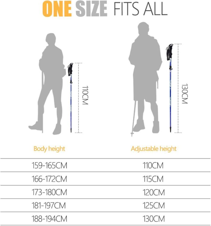 Covacure Trekking Poles Collapsible Hiking Poles - Aluminum Alloy 7075 Trekking Sticks with Quick Lock System, Telescopic, Collapsible, Ultralight for Hiking, Camping - Image 9