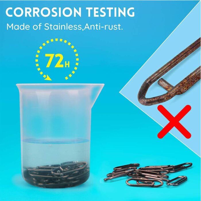 Fishing Snap Clips, Black Carbon Steel Fast Change Lure Bait High Strength Terminal Connectors Fishing Tackle Accessories for FishLine Hooks （ 50 Pcs Test 50-135 Pound ） - Image 5