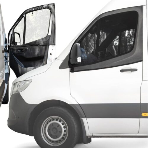 Living in a Bubble Magnetic Bug Screen for Front Doors (Pair), Universal Size for Sprinter, Metris, Ford Transit, and Other Vans & Cars - Car Living Essentials & Van Life Accessories