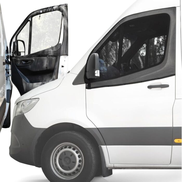 Living in a Bubble Magnetic Bug Screen for Front Doors (Pair), Universal Size for Sprinter, Metris, Ford Transit, and Other Vans & Cars - Car Living Essentials & Van Life Accessories