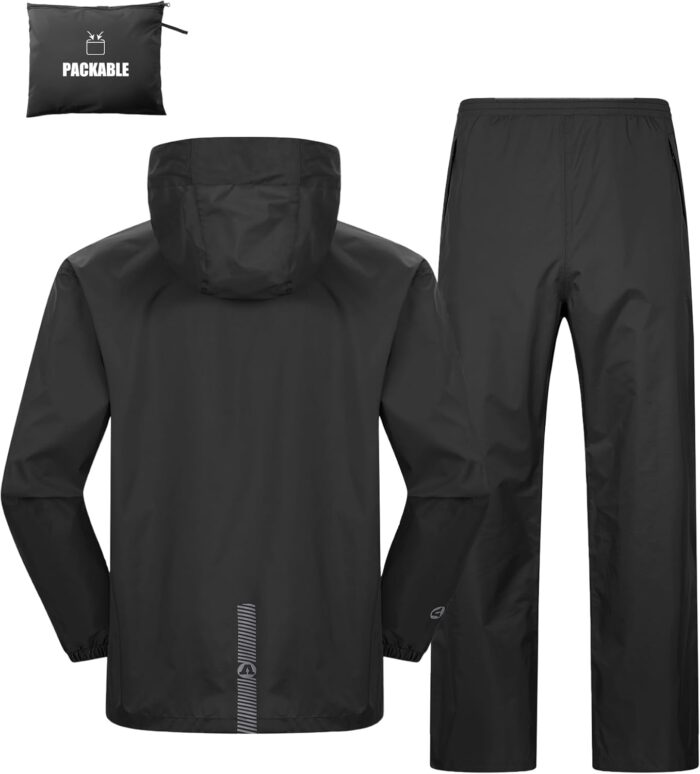Outdoor Ventures Packable Rain Suit for Men Lightweight Waterproof Breathable Rain Gear for golf Rain Jacket Pants