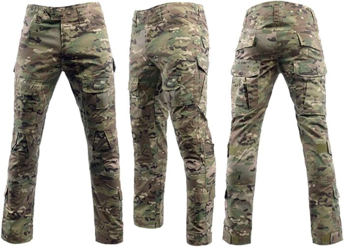 LANBAOSI Men's Tactical Combat Shirt and Pants Set Long Sleeve Woodland Hunting Military Uniform 1/4 Zip - Image 3