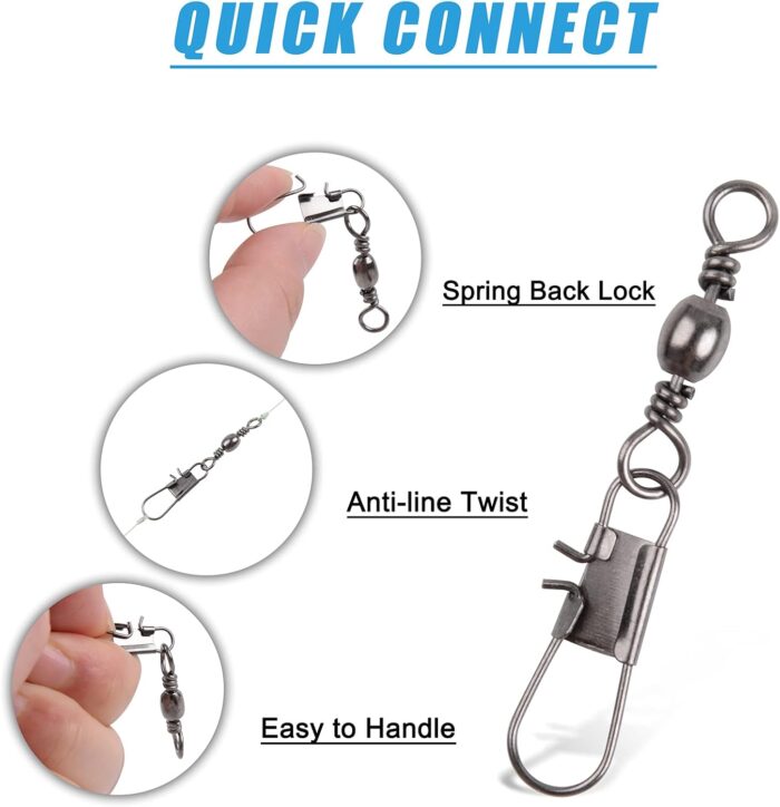 Fishing Hooks Sinkers Snap Swivels Assortment 150pcs Fishing Terminal Tackle Kit Baitholder Octopus Circle Hooks Sinkers Assortment Fishing Accessories - Image 5