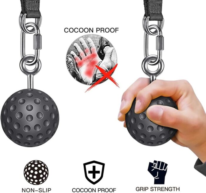 SELEWARE Non-Slip Pull Up Power Balls, Rock Climbing Grips for Strength Training, Forearm and Hand Exerciser for Chin Up Bar, Kettlebell, Barbell, Resistance Band Handles, Home Gym Workout Equipment - Image 3