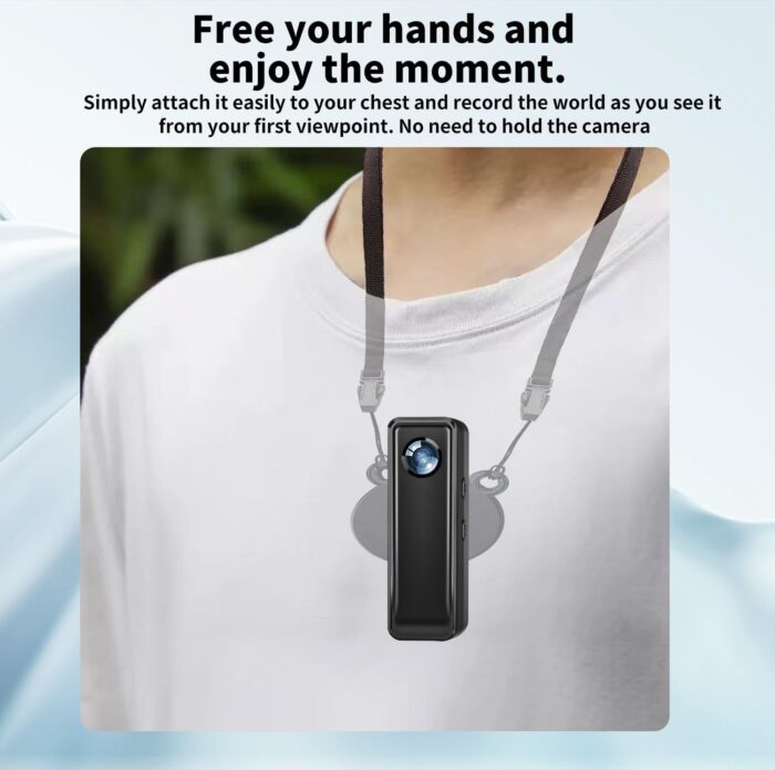 Mini Body Camera 64GB, 4K 30FPS Action Camera, Hands Free Sports Camera with Magnetic Back Clip, Wearable Body Cam POV Records Using for Traveling Cycling Vlogging - Image 3