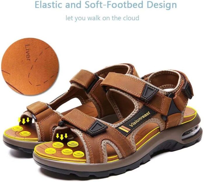 visionreast Mens Athletic Sandals Open Toe Hiking Outdoor Non-slip Sandals Air Cushion Sport Casual Beach Sandals - Image 4