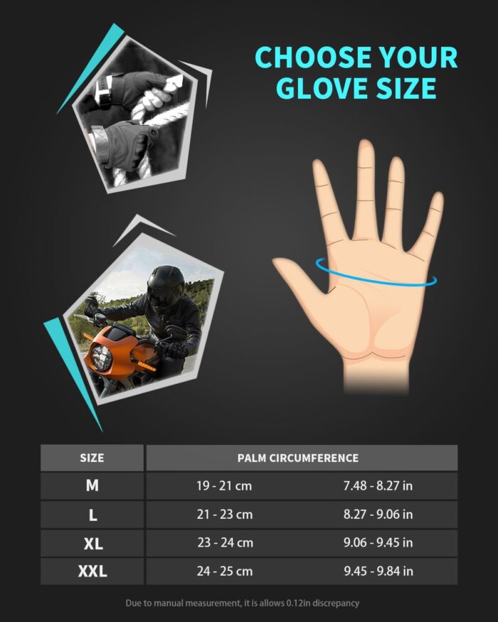 Tactical Gloves for Men, Shooting & Motorcycle Gloves with Hard Shell Knuckle Protection & Leather Palm for Airsoft Motorcycle Cycling Paintball Sports Climbing Training Hunting - Image 5