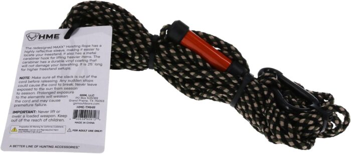 HME Maxx Hoist Rope (25 FT) - Reliable Sturdy Adjustable Easy-to-Install Hunting Gear Lift System with Highly Reflective Band - Image 7