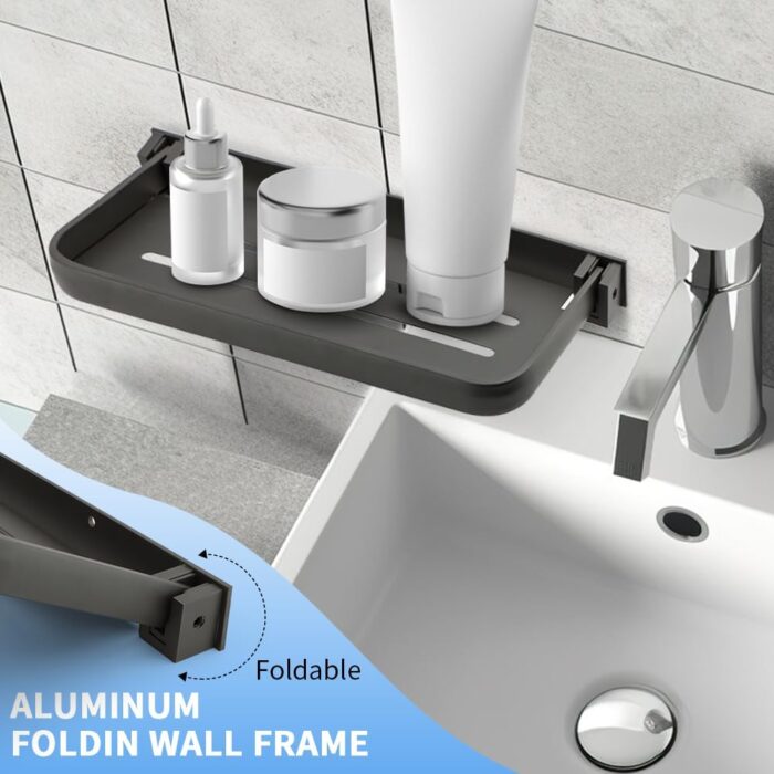 LOQJSS RV Aluminum Foldable Shelf,90° Foldable Wall Shelf RV Shelves Aluminum RV Shelf,Wall-Mounted Folding Shelves,for Camper, Trailer Bed, Kitchen and Sofas - Image 4
