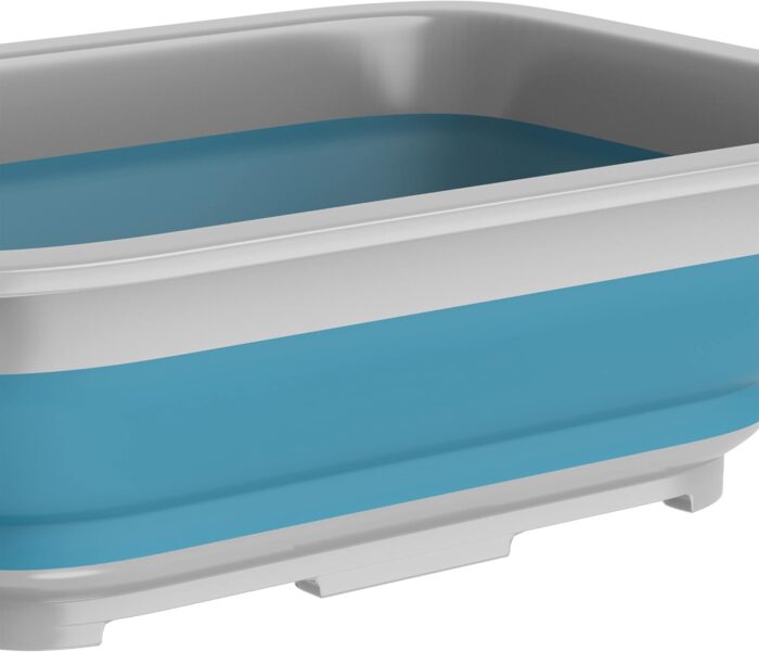 Collapsible Bucket - 7.27-Liter Multipurpose Wash Bin for Camping, Beach Trips, Tailgating Parties, and Cleaning Supplies by Wakeman (Blue) - Image 7