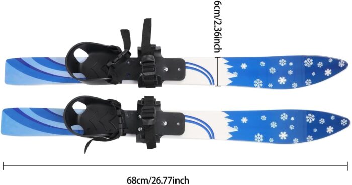 Ski Set Ski Boards Snowboard Winter Sport Ski Snow Board Beginner Snow Skis and Poles with Bindings Lightweight Sturdy and Safe Skiing Equipment Adjustable Buckle Bindings Capacity 110.23lbs (Blue) - Image 2