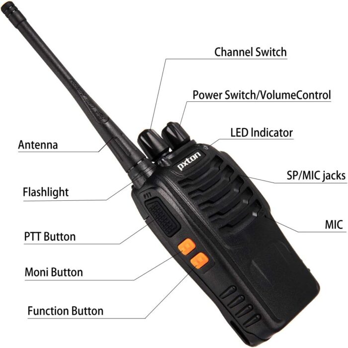 Walkie Talkies Rechargeable Long Range Two-Way Radios with Earpieces,2-Way Radios UHF Handheld Transceiver Walky Talky with Flashlight Li-ion Battery and Charger（2 Pack） - Image 5