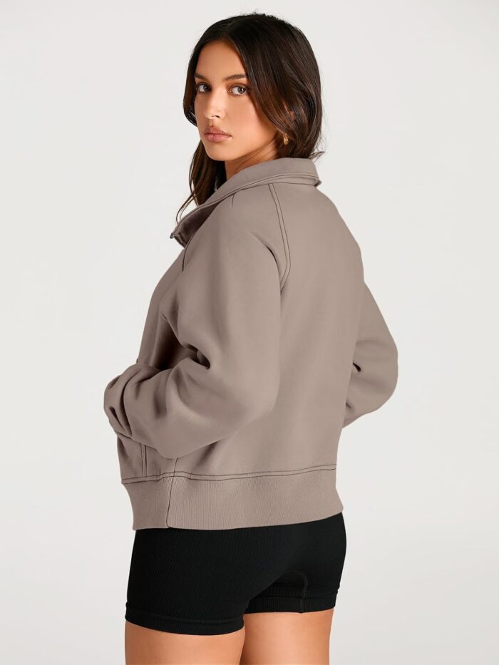 AUTOMET Womens Sweatshirts Half Zip Cropped Pullover Fleece Quarter Zipper Hoodies 2025 Fall Fashion Outfits Clothes - Image 5
