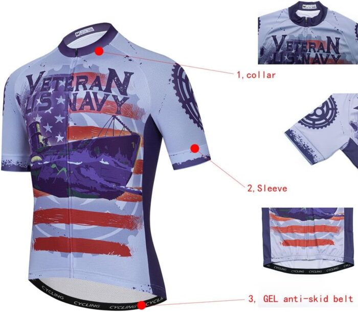 Men Cycling Jersey Set Cycle Short Sleeve Shirt and 3D Cushion Shorts Padded Suit Biking Top - Image 5