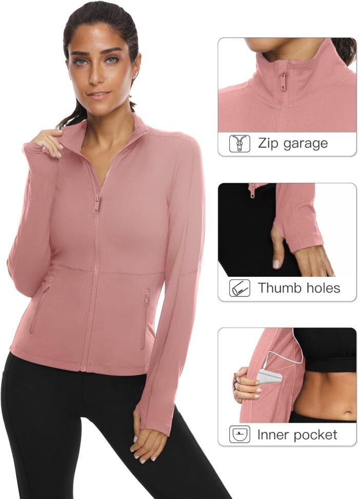 VUTRU Women's Workout Yoga Jacket Full Zip Running Track Jacket - Image 4