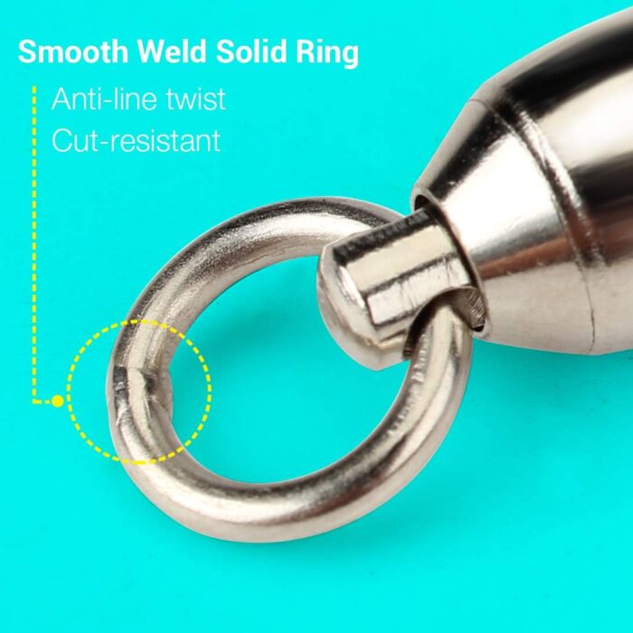 Fishing Swivels, Ball Bearing Swivel Coastlock Snap Clasp Assortment Solid Welded Ring Stainless Steel High Strength Fishing Tackle Accessories Heavy Duty Saltwater - Image 4