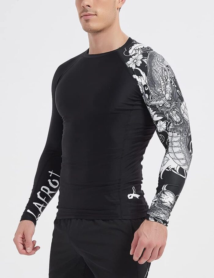 LAFROI Men's Long Sleeve UPF 50+ Baselayer Skins Performance Fit Compression Rash Guard-CLYYB - Image 5