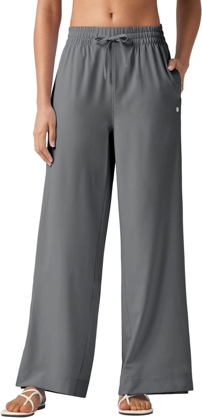 Willit Women's Wide Leg Pants Swim Beach Pants UPF 50+ Lightweight Travel Quick Dry Sun Protective 29" 31" - Image 2