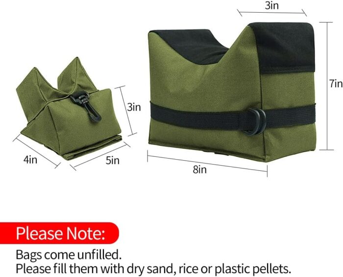Shooting Rest Bags, Shooting Bags, Rest Front & Rear Support Sandbag Stand Holders with 600 Denier Polyester for Rifle Hunting (Bags Come unfilled) - Image 6