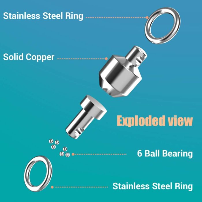 Fishing Swivels, Ball Bearing Swivel Coastlock Snap Clasp Assortment Solid Welded Ring Stainless Steel High Strength Fishing Tackle Accessories Heavy Duty Saltwater - Image 3