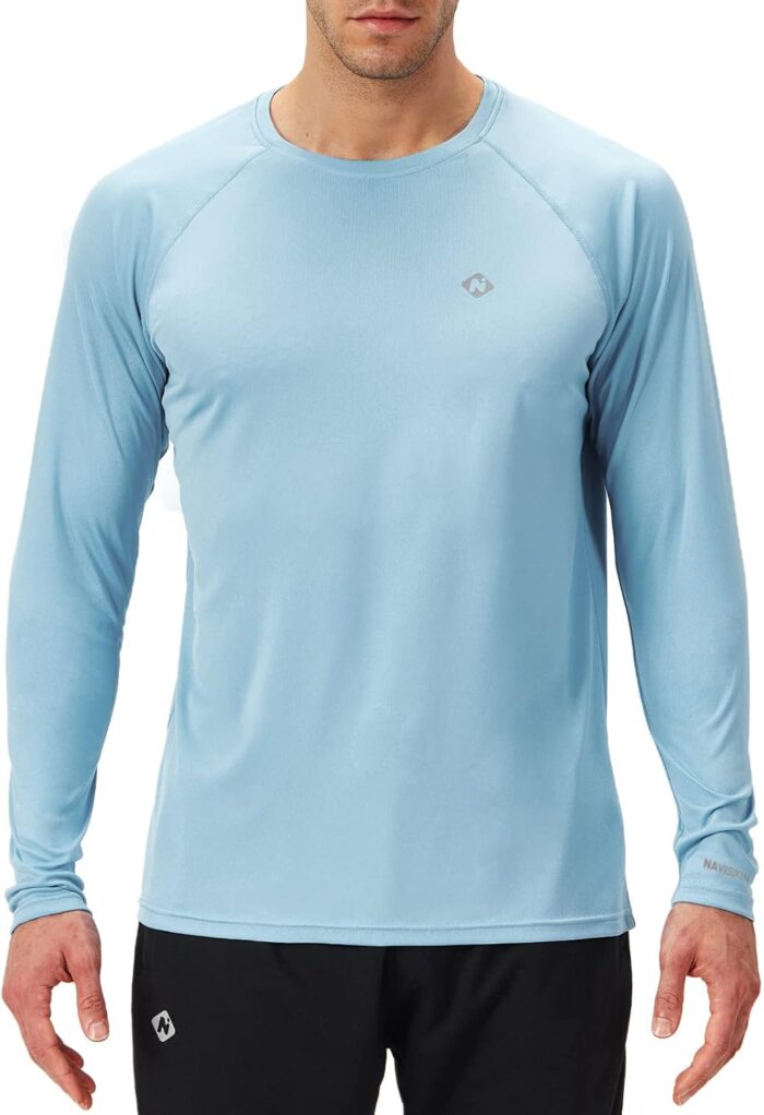 NAVISKIN Men's Rash Guard Shirts Swim Shirts UPF 50+ UV Sun Protection Long Sleeve Shirts Lightweight Quick Dry - Image 2