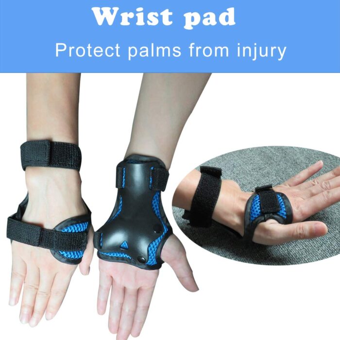 GEQID Kids Knee Pads and Elbow Pads Wrist Pad for Roller Skating Skate Protective Gear Rollerblade Bicycle Boys Youth 4-12 Years Old (Blue) - Image 4