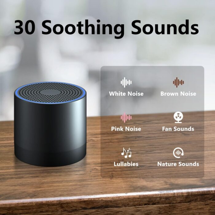 Portable Sound Machine Mini White Noise Machine with 30 Soothing Sounds for Newborn Kids Adults Rechargeable Sleep Brown Noise Machine with 4 Timers Memory Function for Travel Camping Home and Office - Image 2